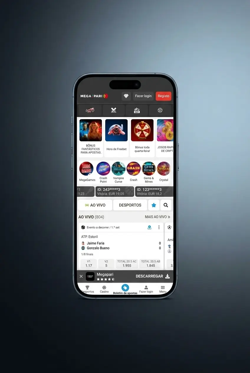 Guia de instalação do aplicativo MegaPari no iPhone via App Store com iOS 11.0 ou superior